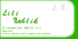 lili nahlik business card
